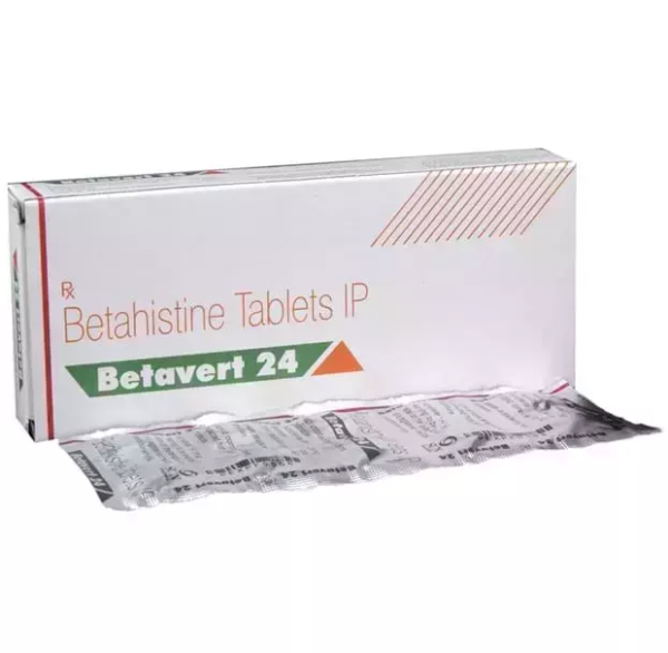 A box and strip of Generic Betahistine (24mg) Tablet